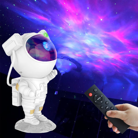2win2buy Astronaut Projector Lamp casting ceiling stars for immersive ambiance