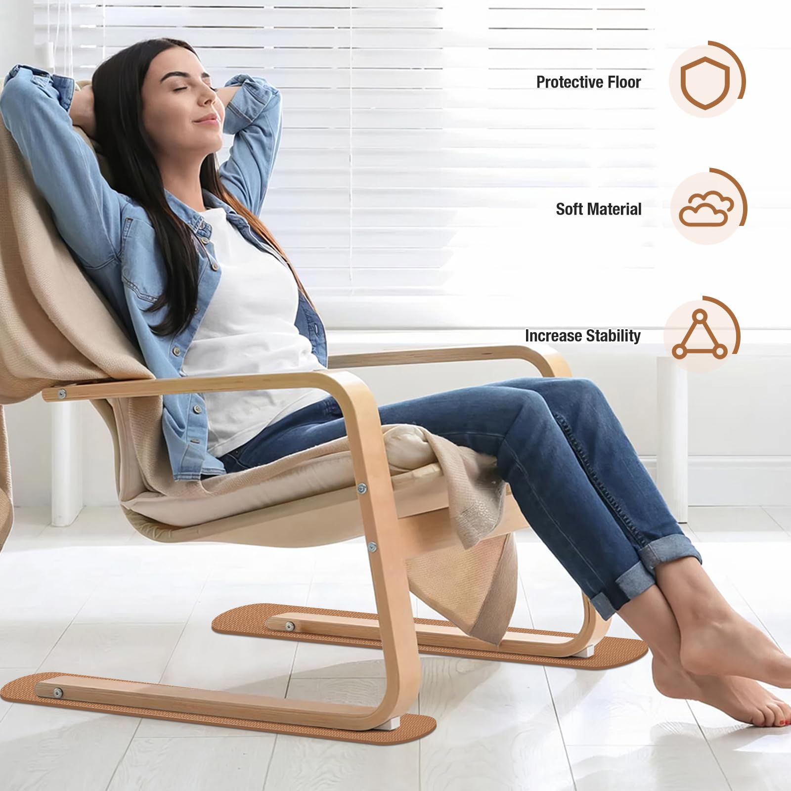 3 BUZZLETT durable rubber floor protection under heavy furniture