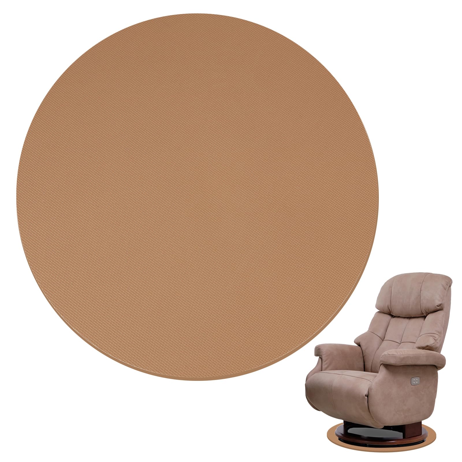 3 BUZZLETT recliner pad round coffee color protects hardwood floors from scratches.