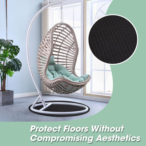 3 BUZZLETT round floor mat black top view, non-slip grip on hardwood