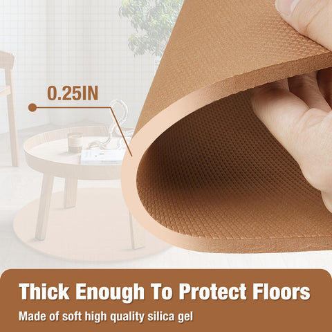 3 BUZZLETT round rubber mat for hardwood floors to prevent dents.