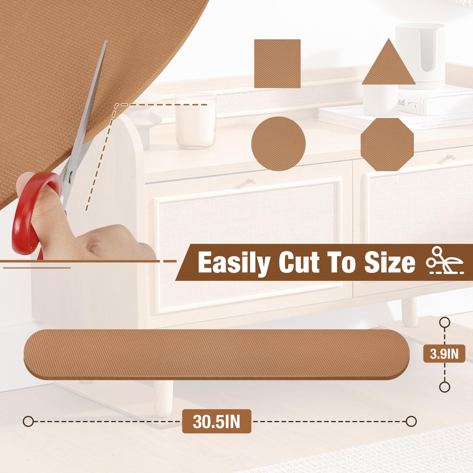 3 BUZZLETT textured-sides for enhanced grip on furniture edges