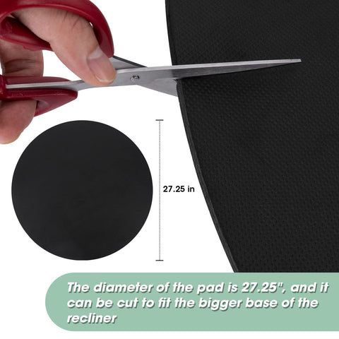 3 BUZZLETT under-recliner pad in use during swiveling