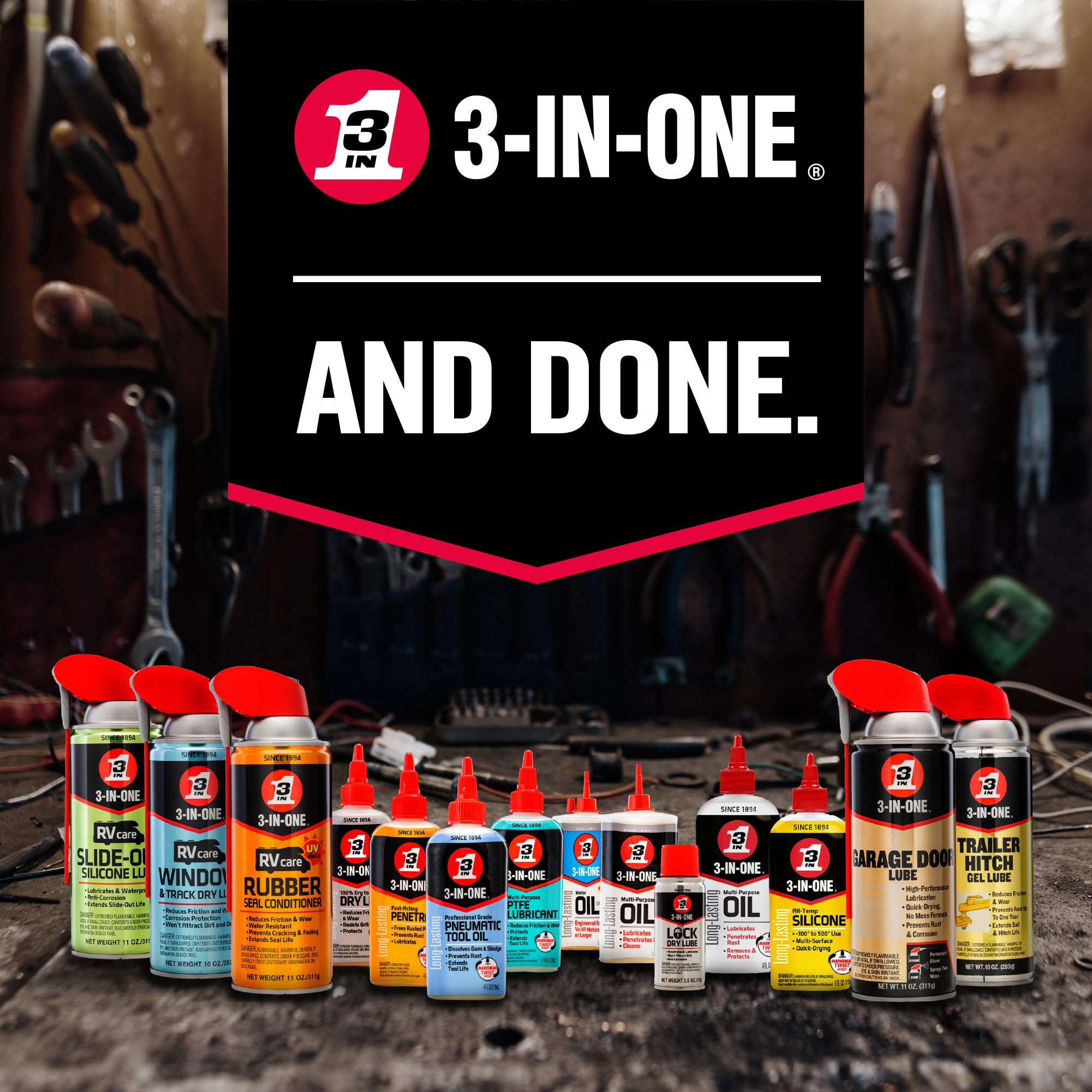 Suitable for residential and commercial doors with 3-IN-ONE lubrication.