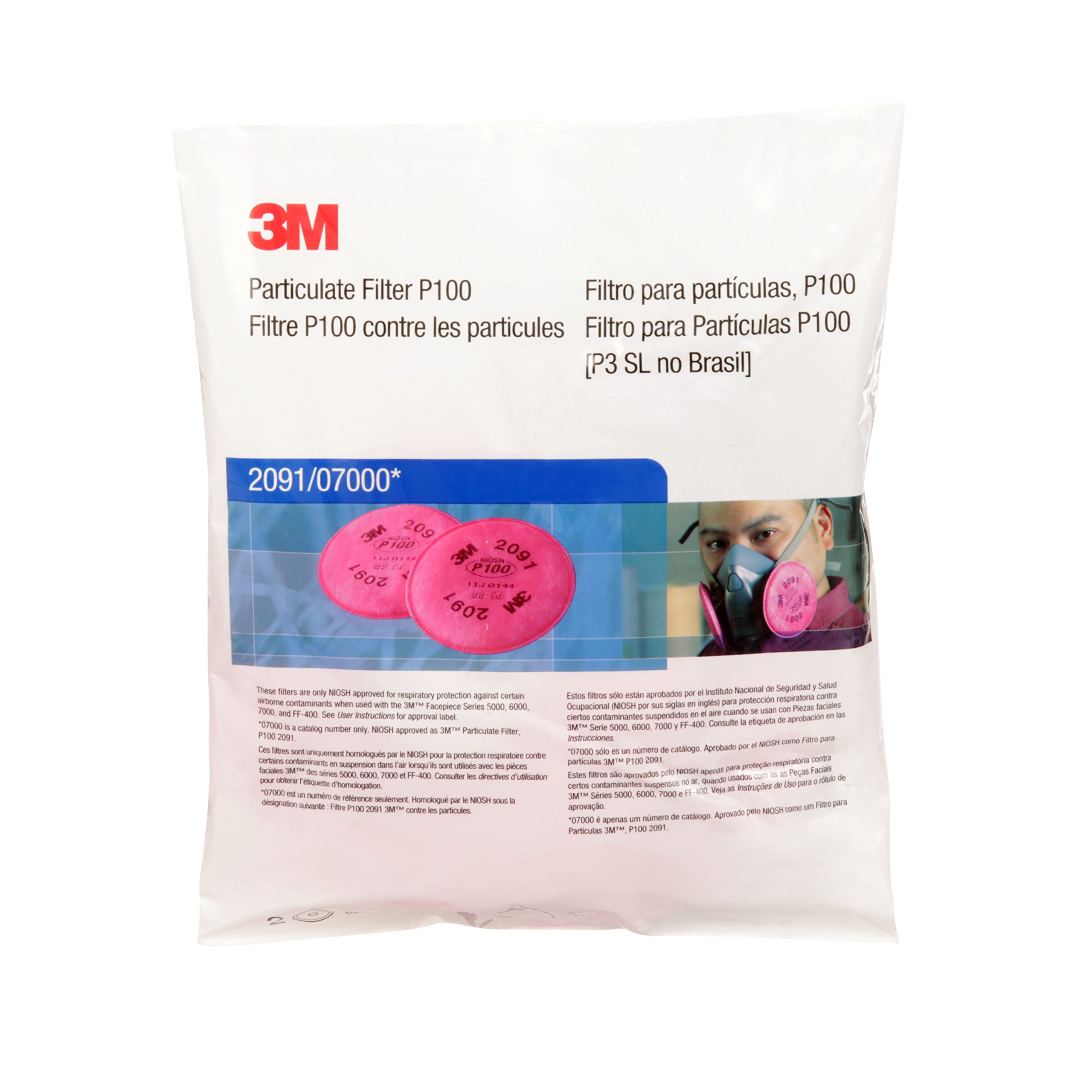 3M 2091 P100 flame and water resistance icon for rugged use