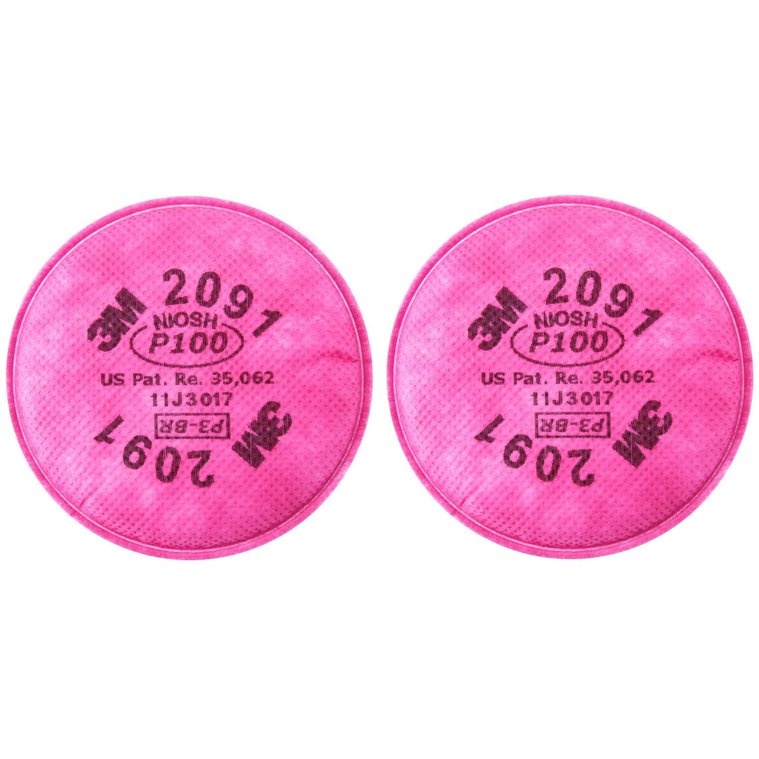 3M 2091 P100 filter packaging showing a 12-pair bundle for easy replacement