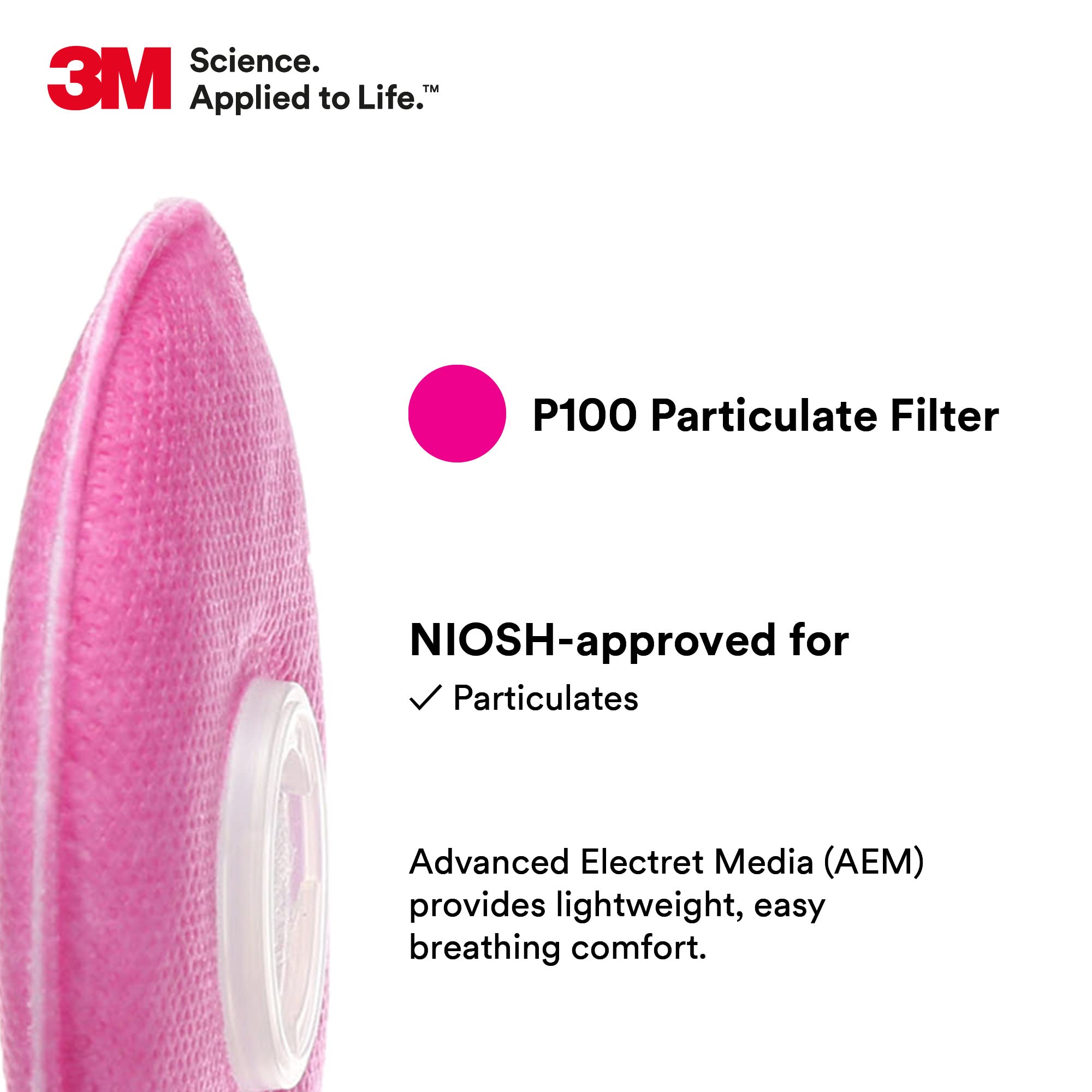 3M 2091 P100 filter mounted on a half mask for real-world fit
