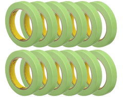 3M 233+ Green Masking Tape 26334 on metal panel for sharp automotive lines.