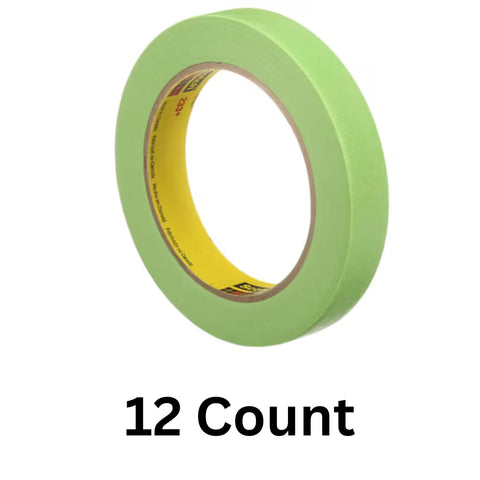 3M 233+ Green Masking Tape 26334 on curved surface showing conformability.