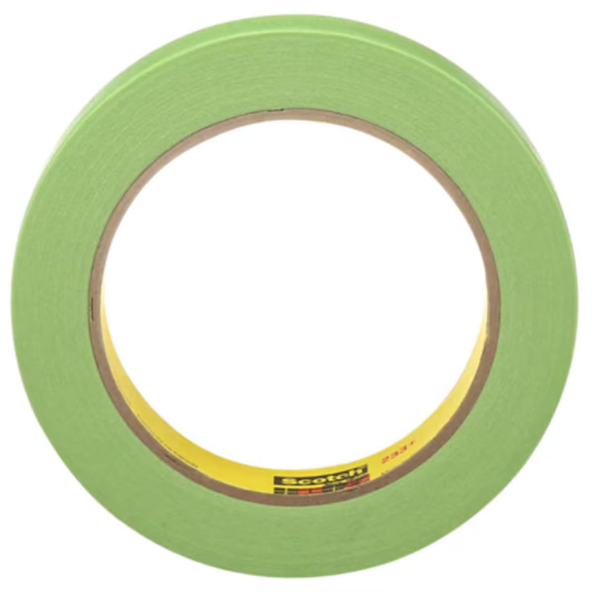 3M 233+ Green Masking Tape 26334 applied to glass for clean removal.