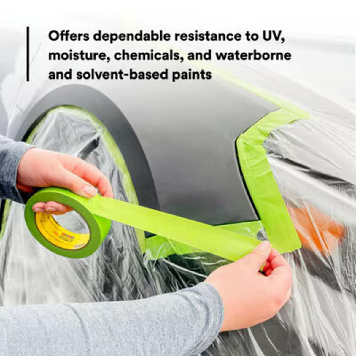 3M 233+ Green Masking Tape 26334 with heat tolerance for baking cycles.