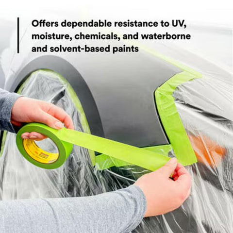 3M 233+ Green Masking Tape 26334 with heat tolerance for baking cycles.