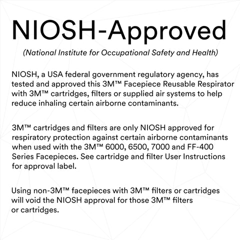 3M 6100 bayonet-connection cartridges improve compatibility with gas and vapor filters.