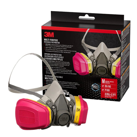 3M 62023 facepiece with filters for broad protection during spray tasks