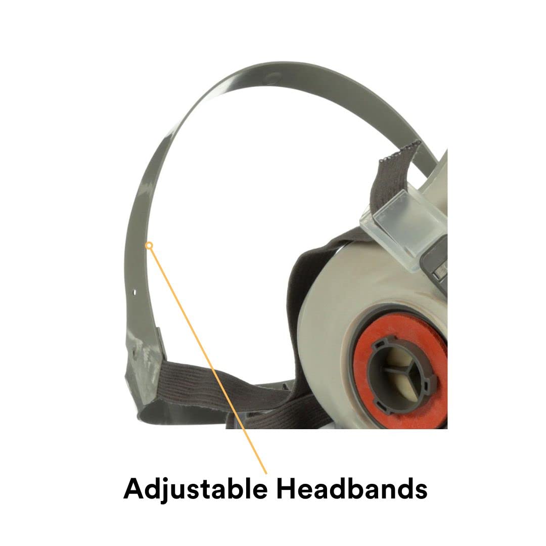 3M 6300 adjustable head straps for secure fit across face shapes