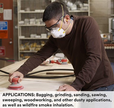 3M 8210 respirator compatible with safety eyewear and hearing protection