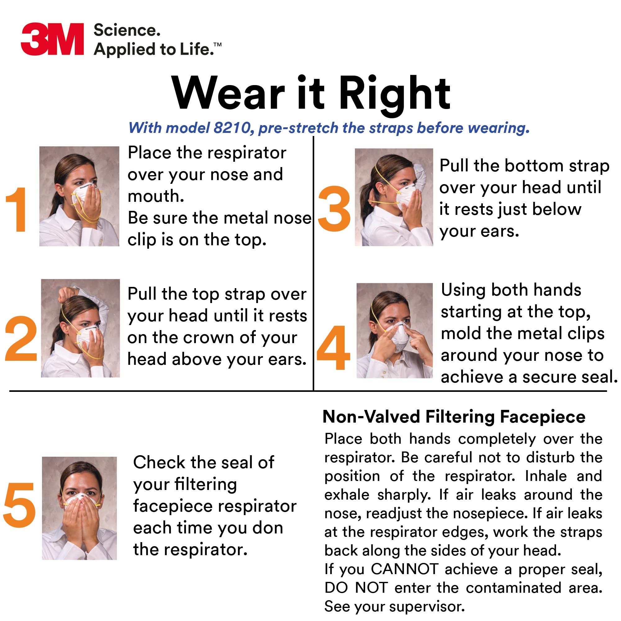 3M 8210 respirator packaging showing pack of 20