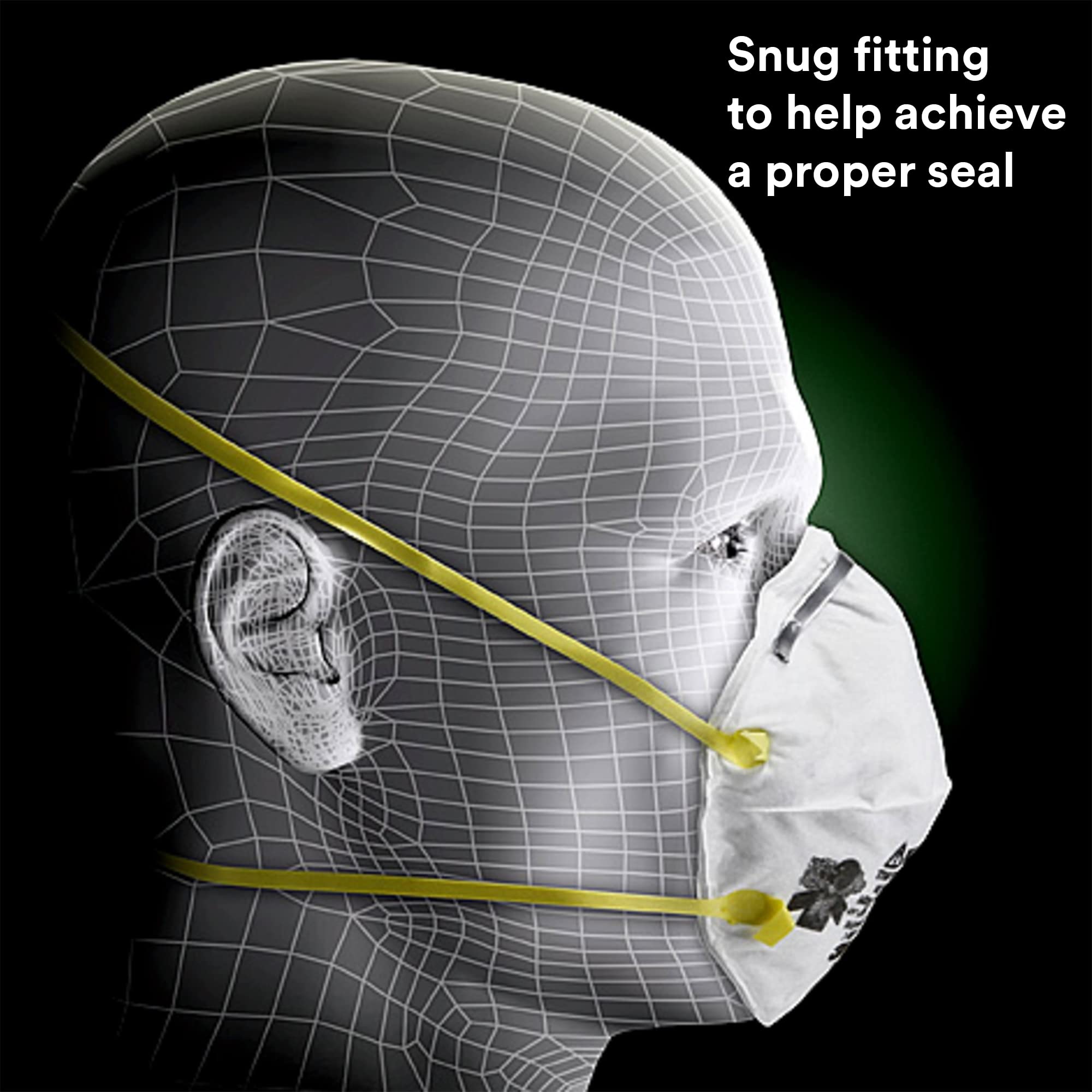 3M 8210 respirator welded strap attachments for secure fit
