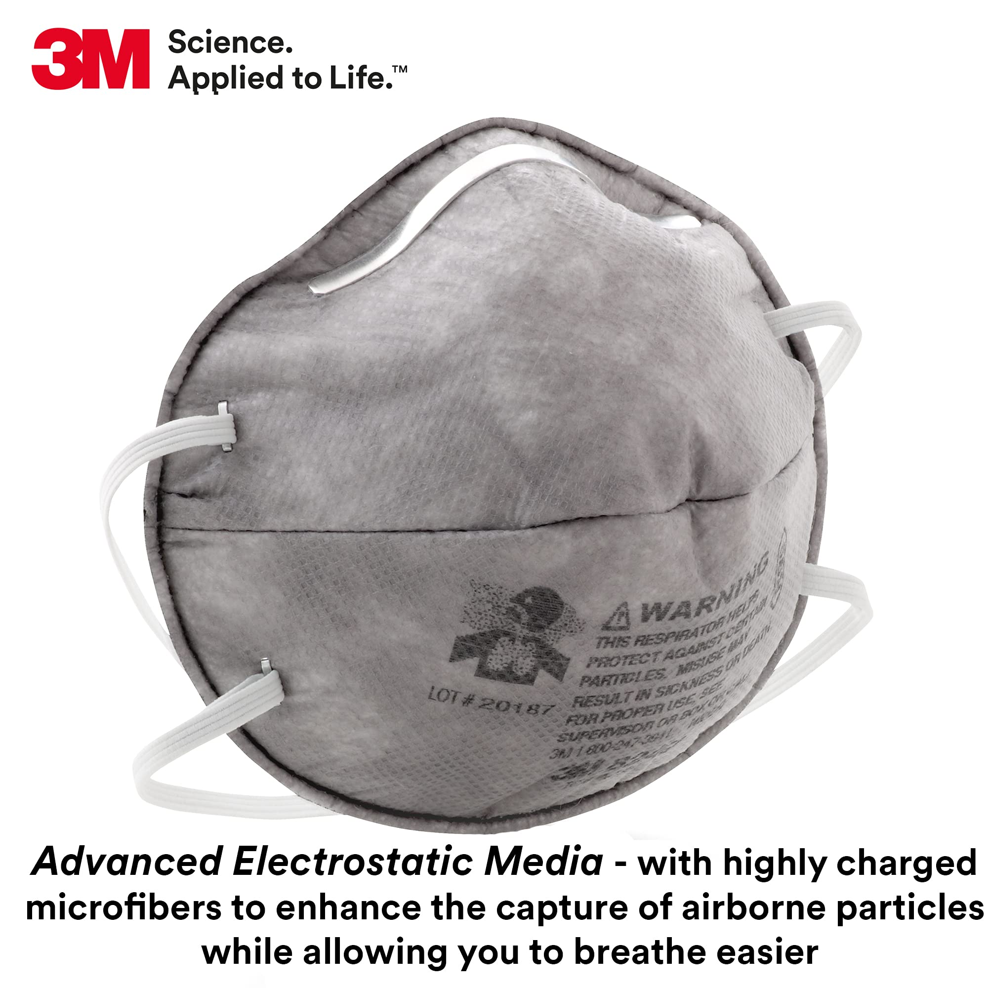 Braided comfort strap on 3M 8247 improves wearability