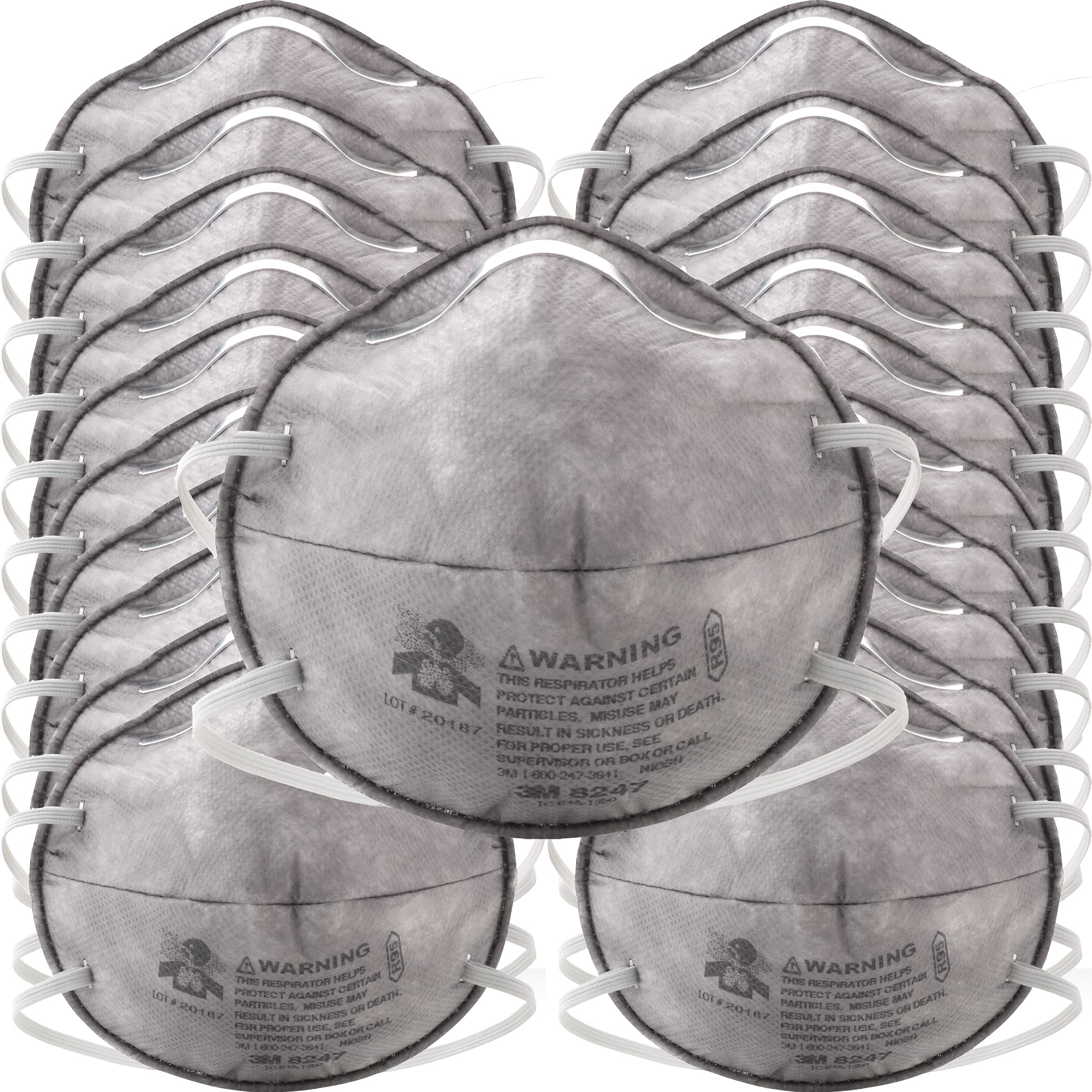 3M 8247 respirator pack of 20 providing reliable dust protection