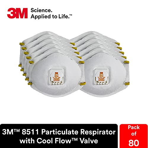 Braided headbands on 3M 8511 provide even pressure and long-lasting durability.