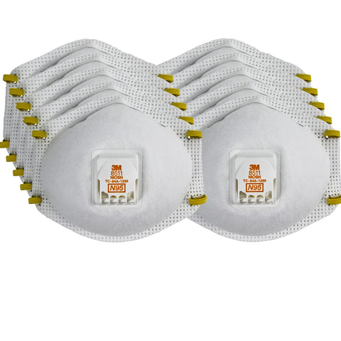 3M 8511 respirator front view with NIOSH approval and secure fit.