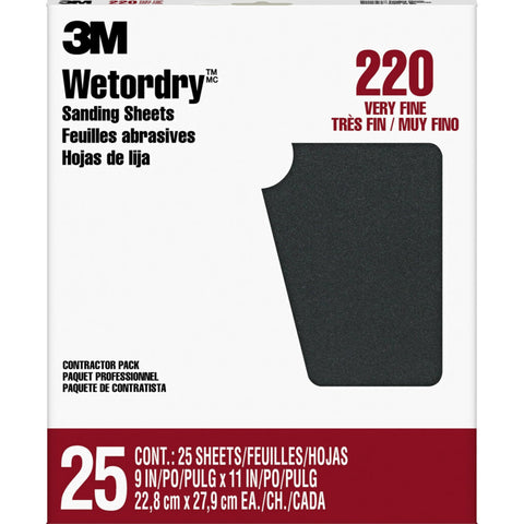 3M 99422 Pro-Pak sandpaper sheet for wet and dry sanding, ideal for metal prep.