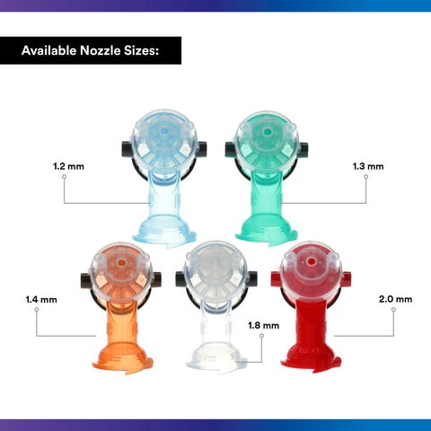 3M Accuspray red nozzle refill packaging front illustrates easy swap for minimal downtime.