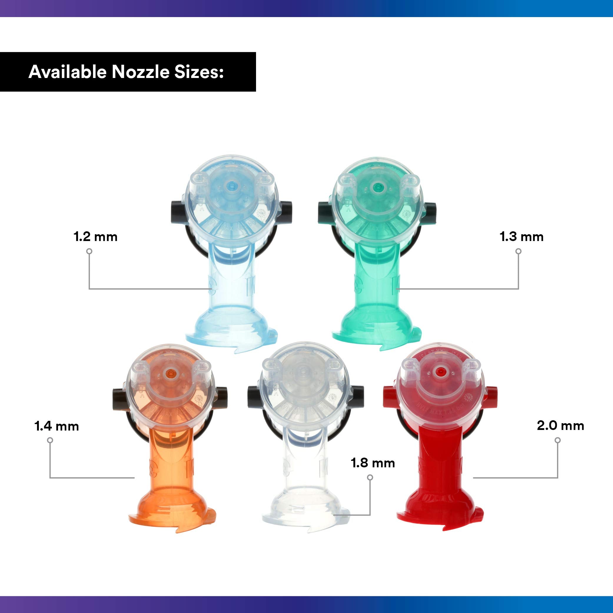 3M Accuspray see-through nozzle helps monitor cleanliness during spraying.
