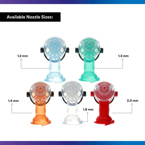 3M Accuspray see-through nozzle helps monitor cleanliness during spraying.