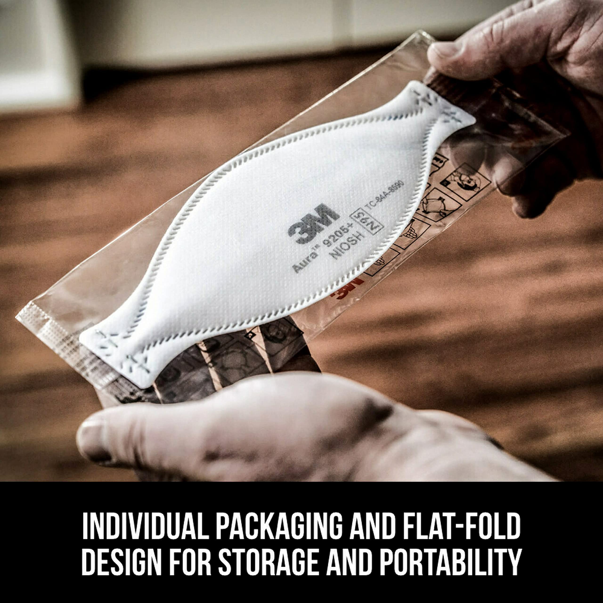 Chin tab design simplifies positioning and quick donning