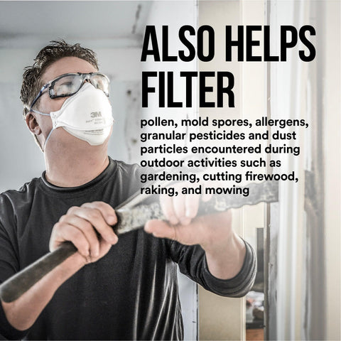 3M Aura 9205+ embossed top panel helps reduce eyewear fogging