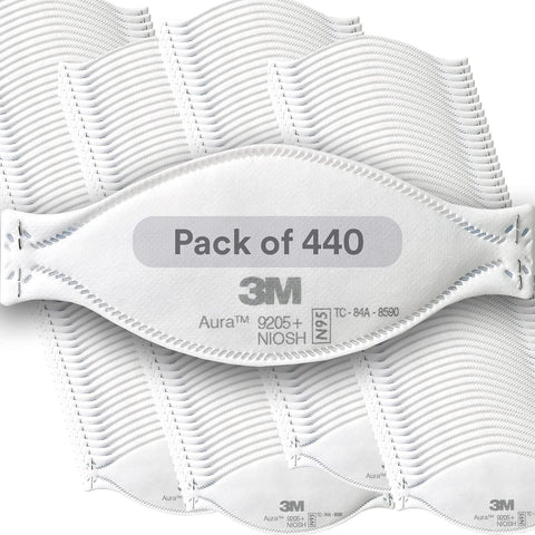 3M Aura 9205+ respirator pack 440 provides reliable filtration for dusty work environments