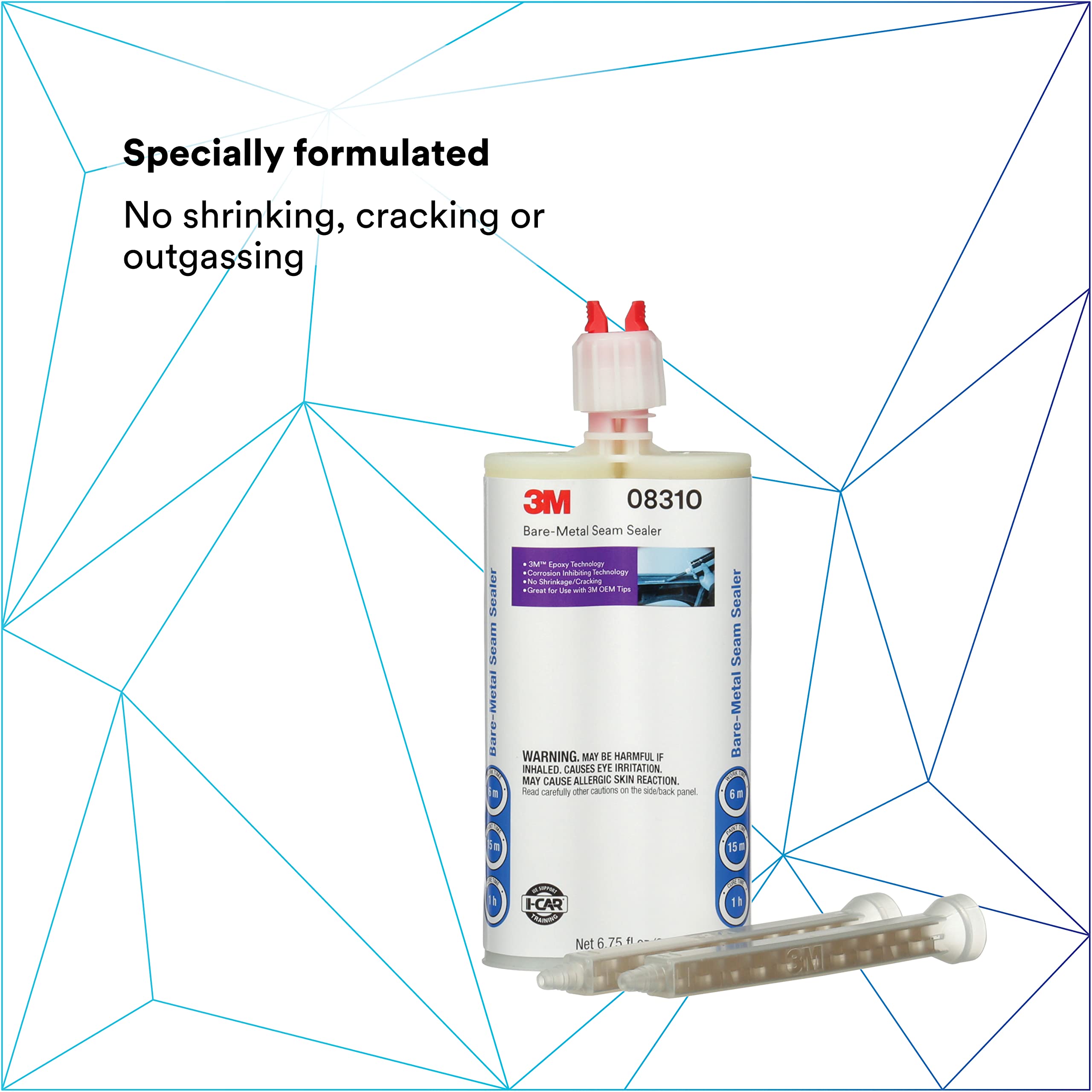 3M Bare non-sagging sealant maintaining clean seams on vertical joints