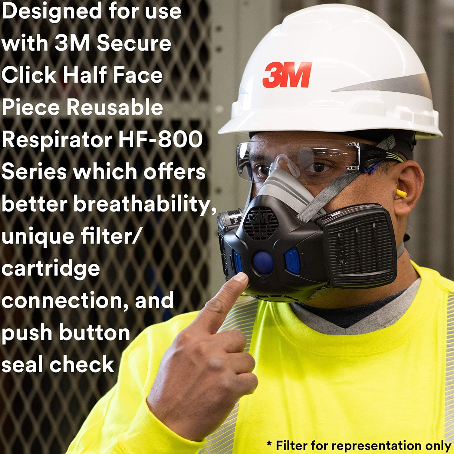 3M P100 cartridge compatible with HF-800 series for versatile protection