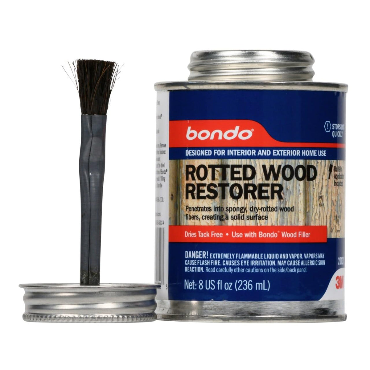 3M Bondo Rotted Wood Restorer 8oz pour image; stabilizes soft wood fibers