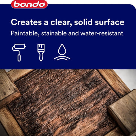 3M Bondo Rotted Wood Restorer creates a solid base for filler application