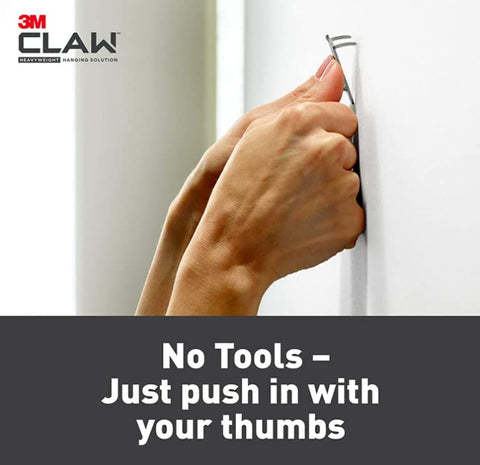 3M Claw drywall hangers no studs required for versatile placement.