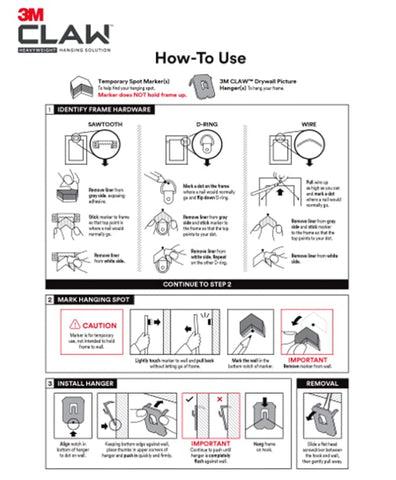 3M Claw drywall hangers wall-hanging system handles frames securely.