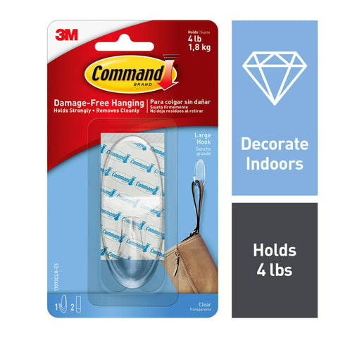 3M Command Outdoor Large Hook holds wreath on siding with weather resistance.