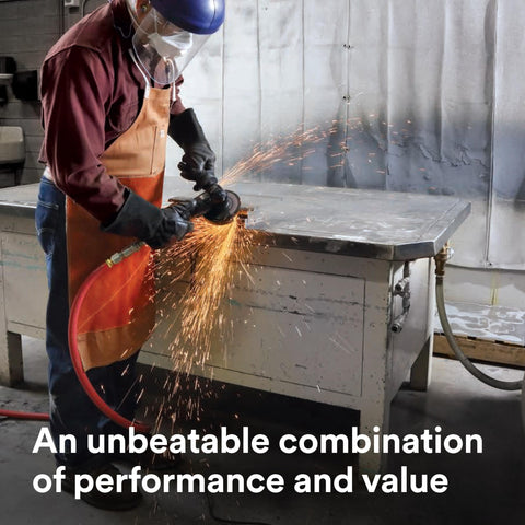 3M Cubitron II 982C used for weld removal and beveling on carbon steel