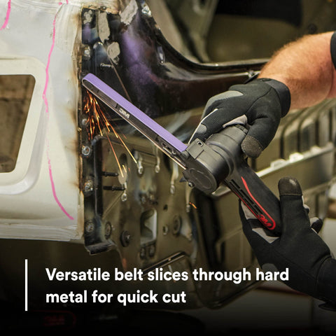 3M Cubitron II 786F belt on a compatible file belt machine for reliability.