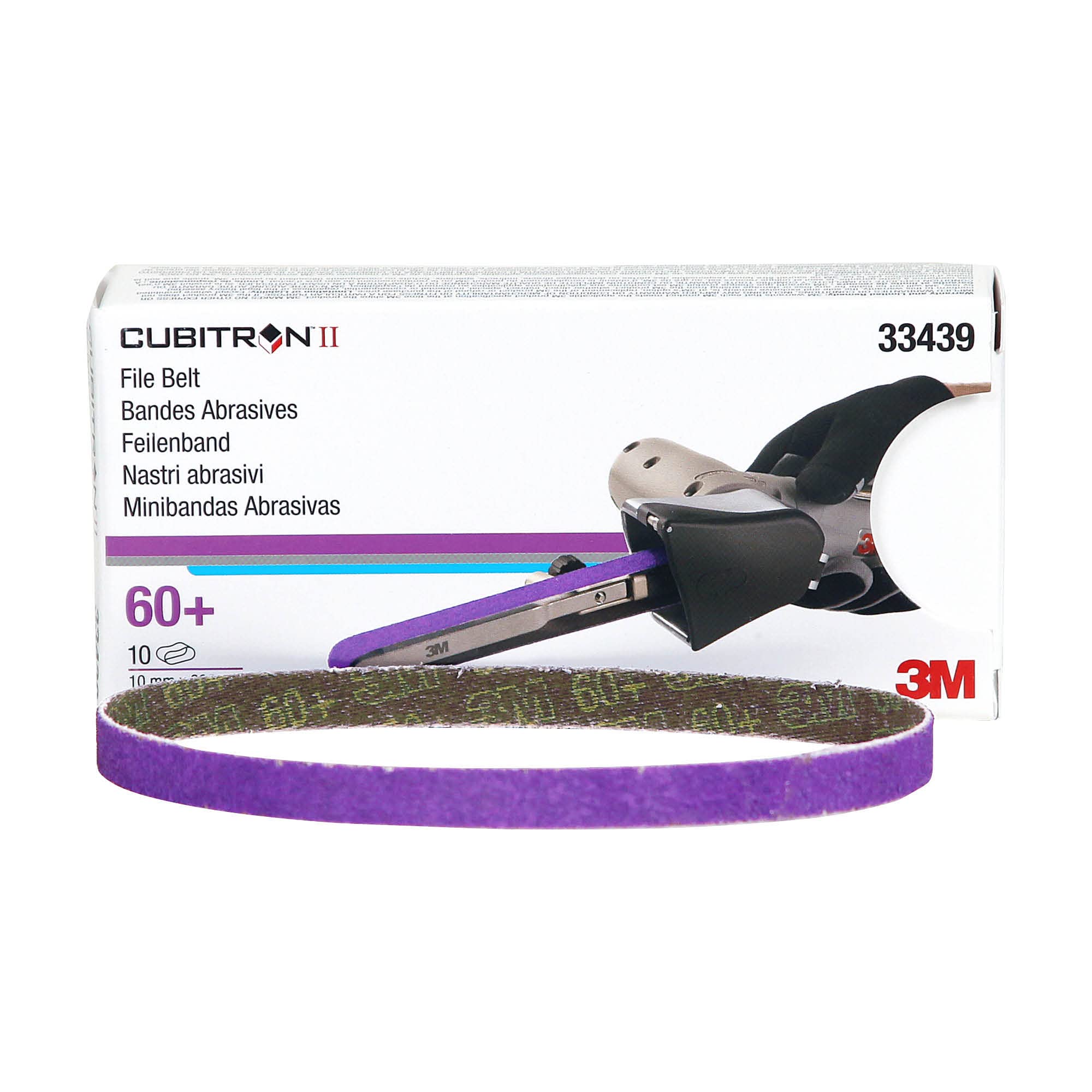 3M Cubitron II 786F belt ideal for tight-space finishing tasks.