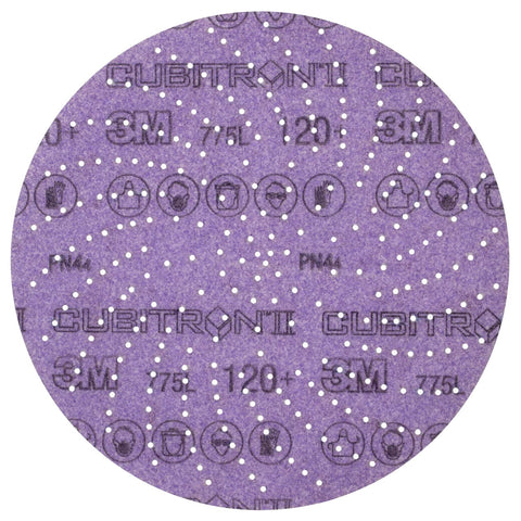 3M Cubitron II disc close-up shows ceramic grain for efficient sanding