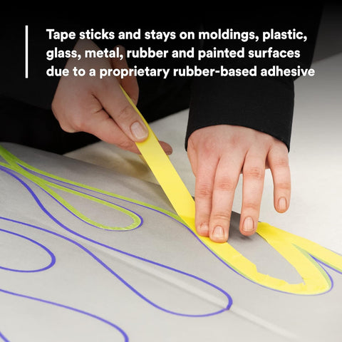 Flexible and conformable tape hugs curves for precise masking.