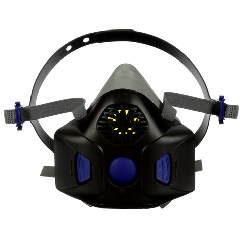 3M HF-802SD secure-click half-face respirator ready for field use and proper fit