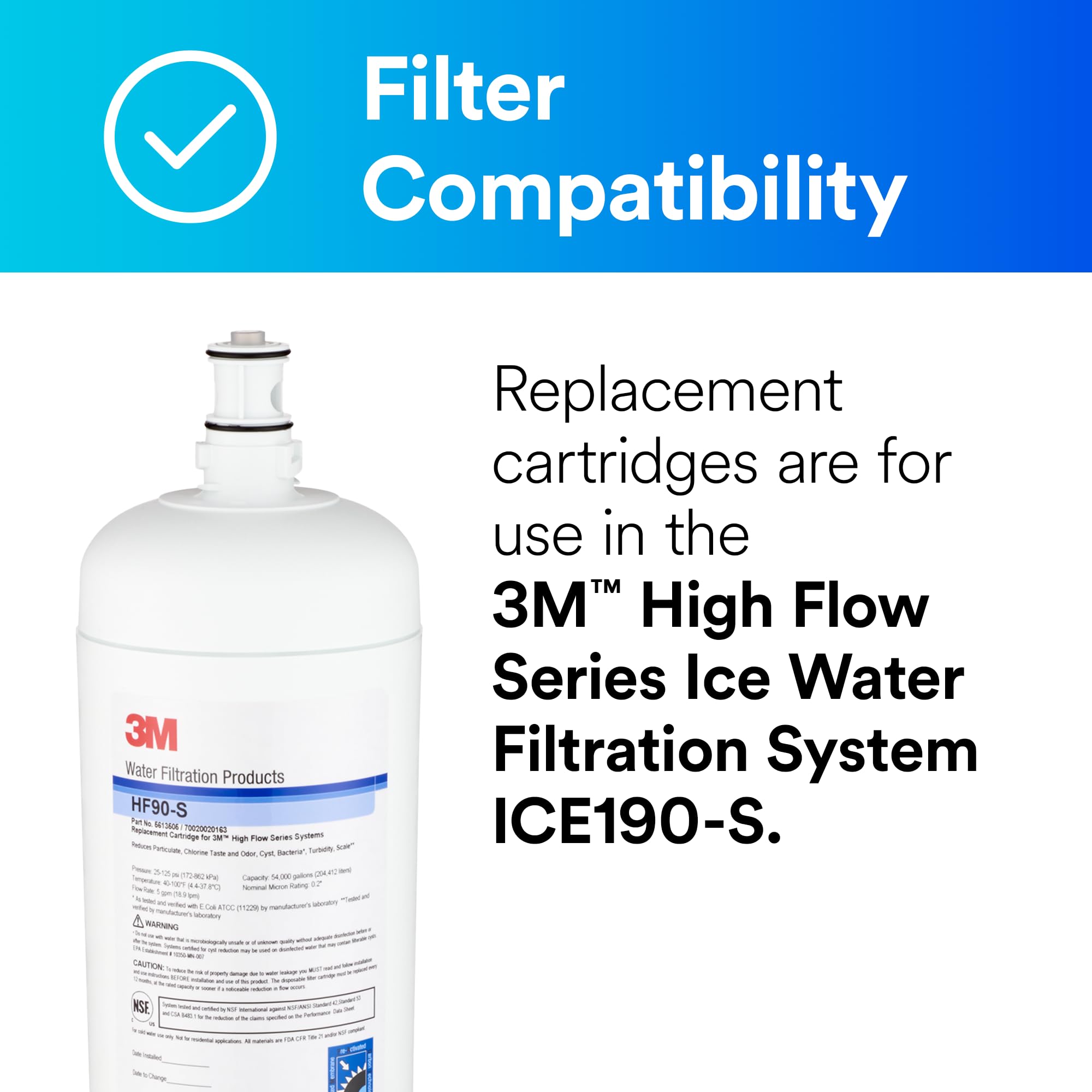 3M HF90-S dual-zone media technology for efficient filtration and longer cartridge life.
