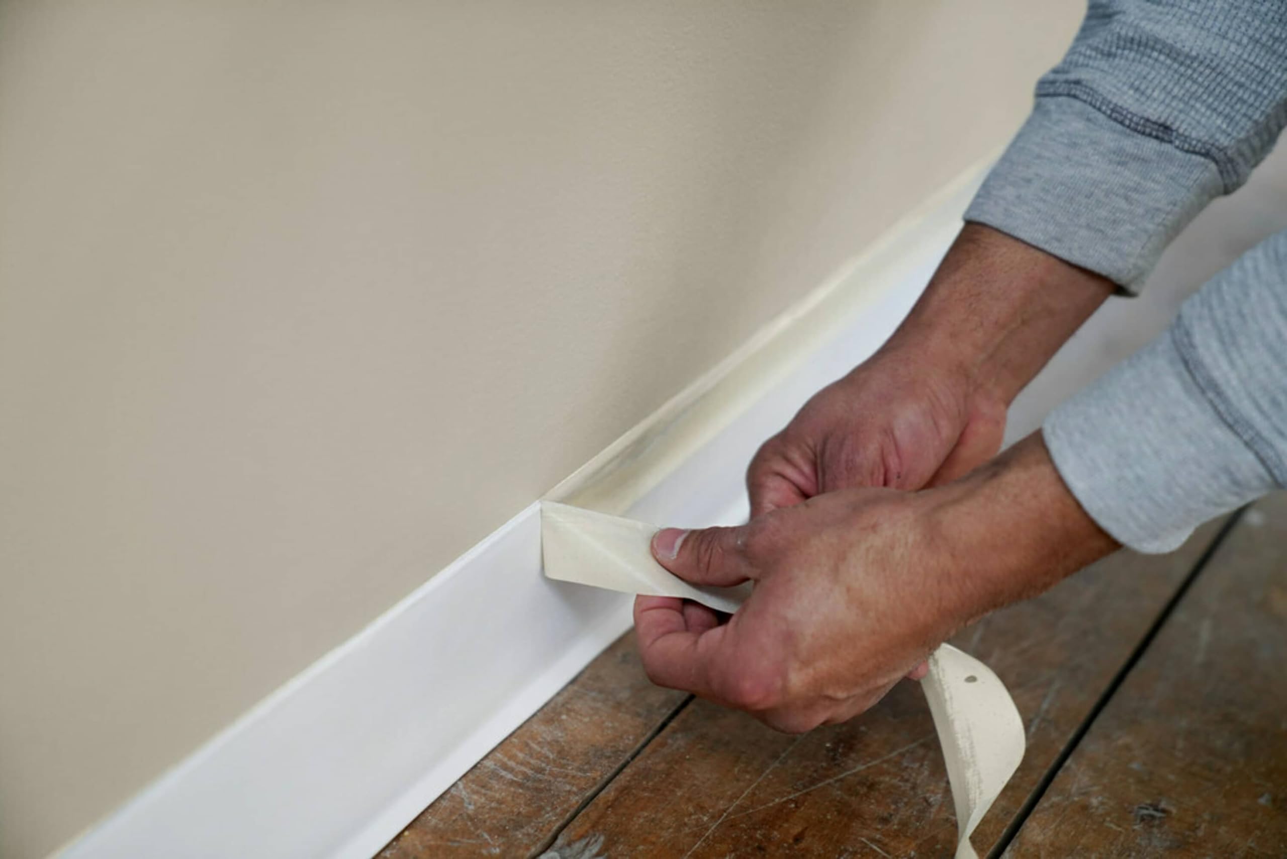 3M Highland economy masking tape uses rubber adhesive for quick stick and clean removal.