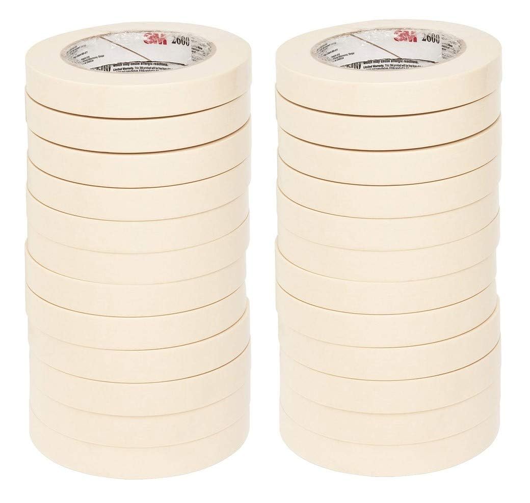 3M Highland economy masking tape rolls, 60 yards each, ideal for bundling and labeling.