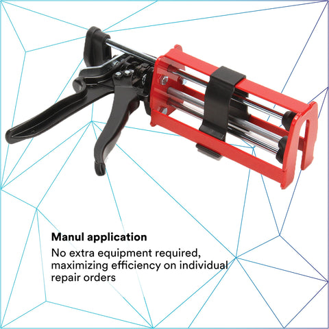 Ergonomic grip helps reduce fatigue during long application sessions.